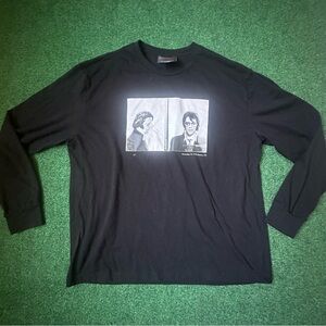 Forever 21 Black Long Sleeve Graphic Elvis Tee